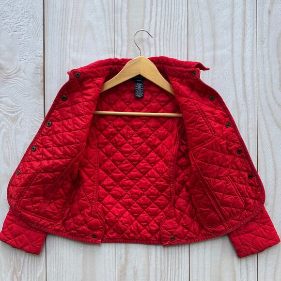 Ralph Lauren Girls Size S (7) Quilted Barn Jacket Corduroy Collar Red - Picture 7 of 8